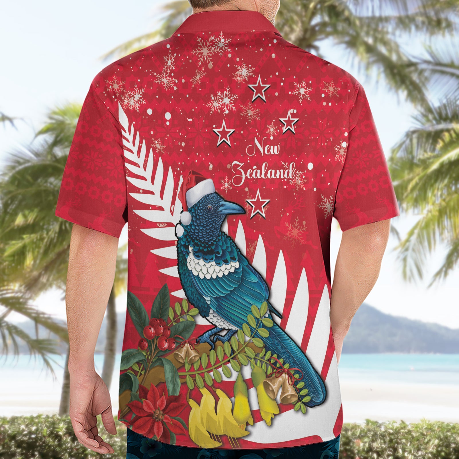 New Zealand Christmas In July Hawaiian Shirt Tui Bird With Kowhai Meri Kirihimete - Vibe Hoodie Shop