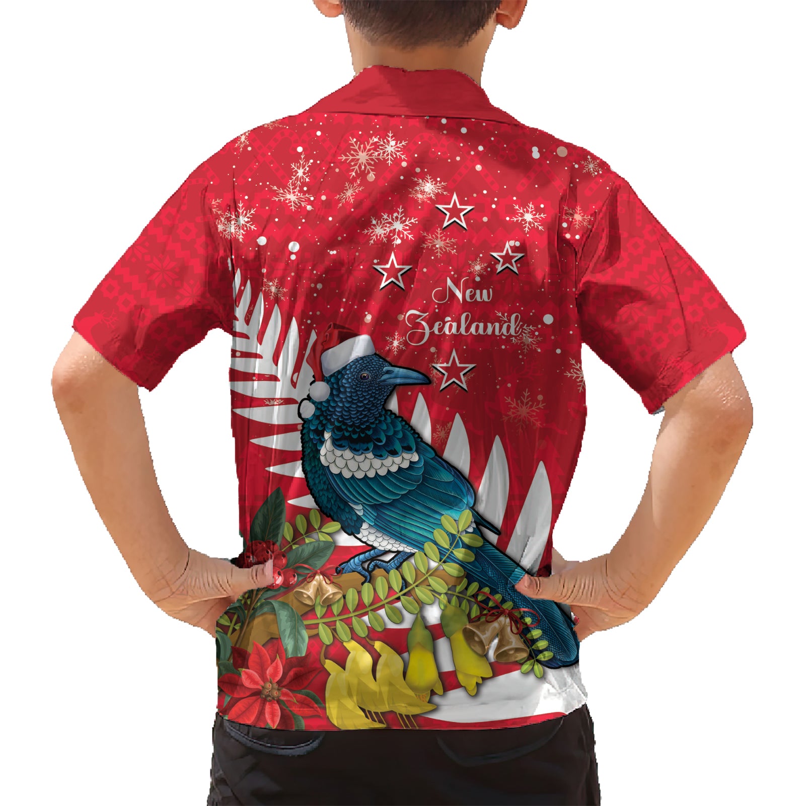 New Zealand Christmas In July Hawaiian Shirt Tui Bird With Kowhai Meri Kirihimete - Vibe Hoodie Shop