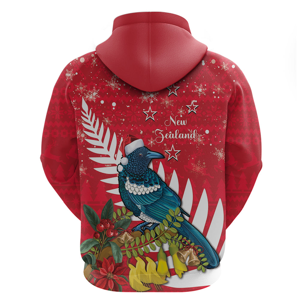 New Zealand Christmas In July Hoodie Tui Bird With Kowhai Meri Kirihimete - Vibe Hoodie Shop
