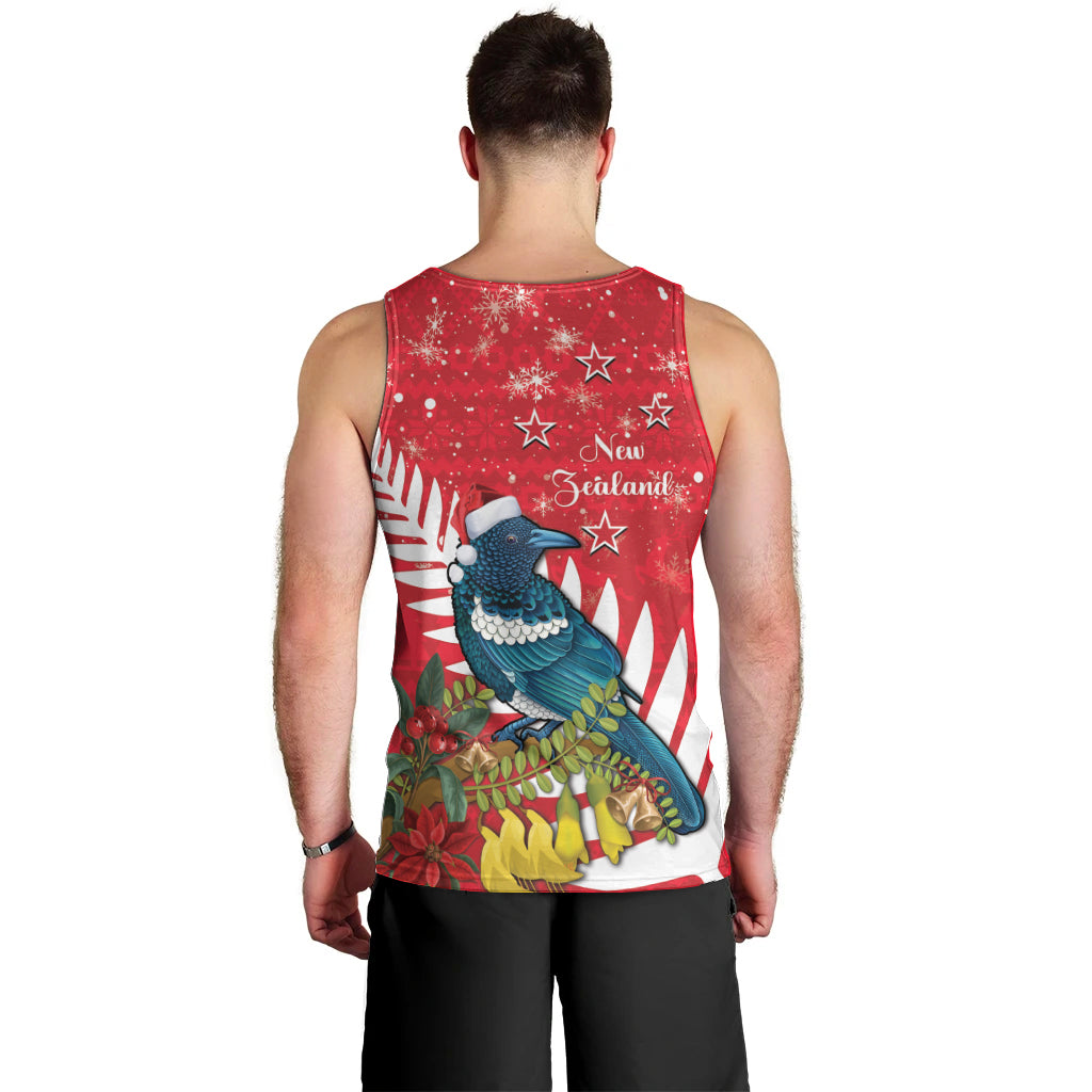 New Zealand Christmas In July Men Tank Top Tui Bird With Kowhai Meri Kirihimete - Vibe Hoodie Shop
