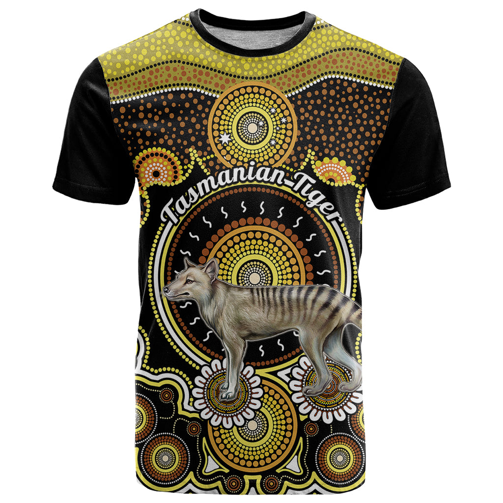 Personalised Australian Astrology T Shirt Aboriginal Tasmanian Tiger Zodiac Sign - Vibe Hoodie Shop