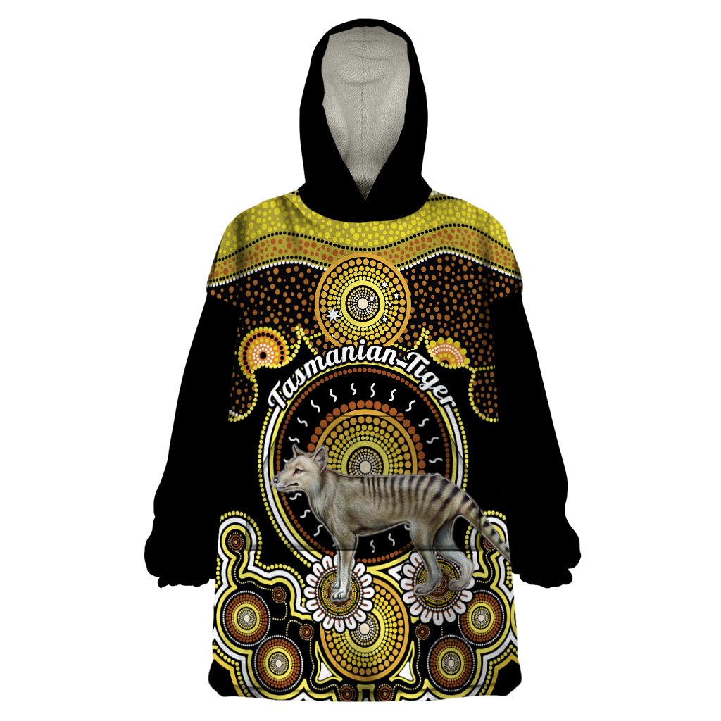 Personalised Australian Astrology Wearable Blanket Hoodie Aboriginal Tasmanian Tiger Zodiac Sign - Vibe Hoodie Shop