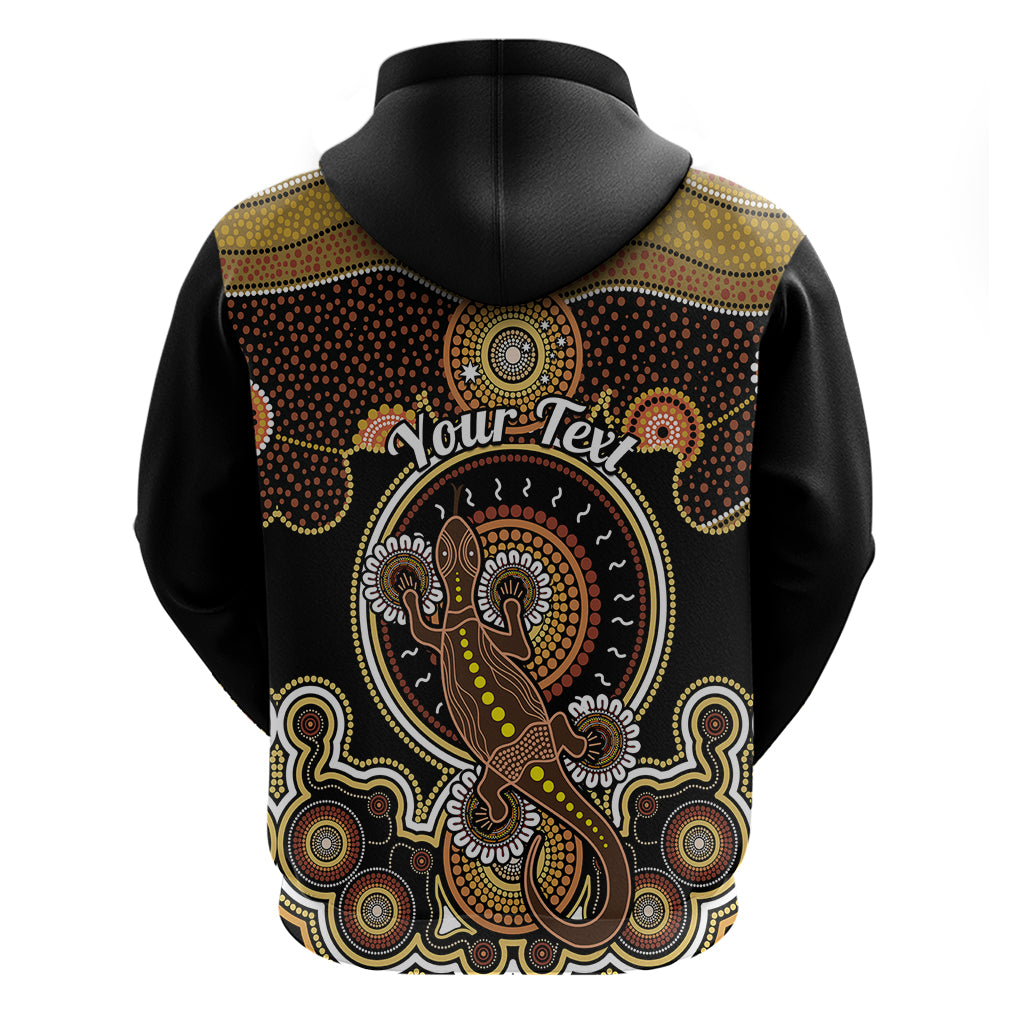 Personalised Australian Astrology Hoodie Aboriginal Goanna Zodiac Sign - Vibe Hoodie Shop