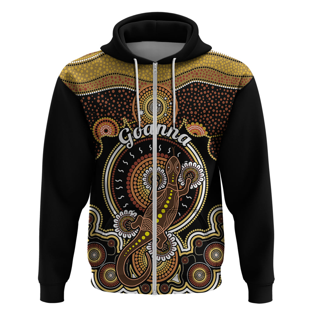 Personalised Australian Astrology Hoodie Aboriginal Goanna Zodiac Sign - Vibe Hoodie Shop