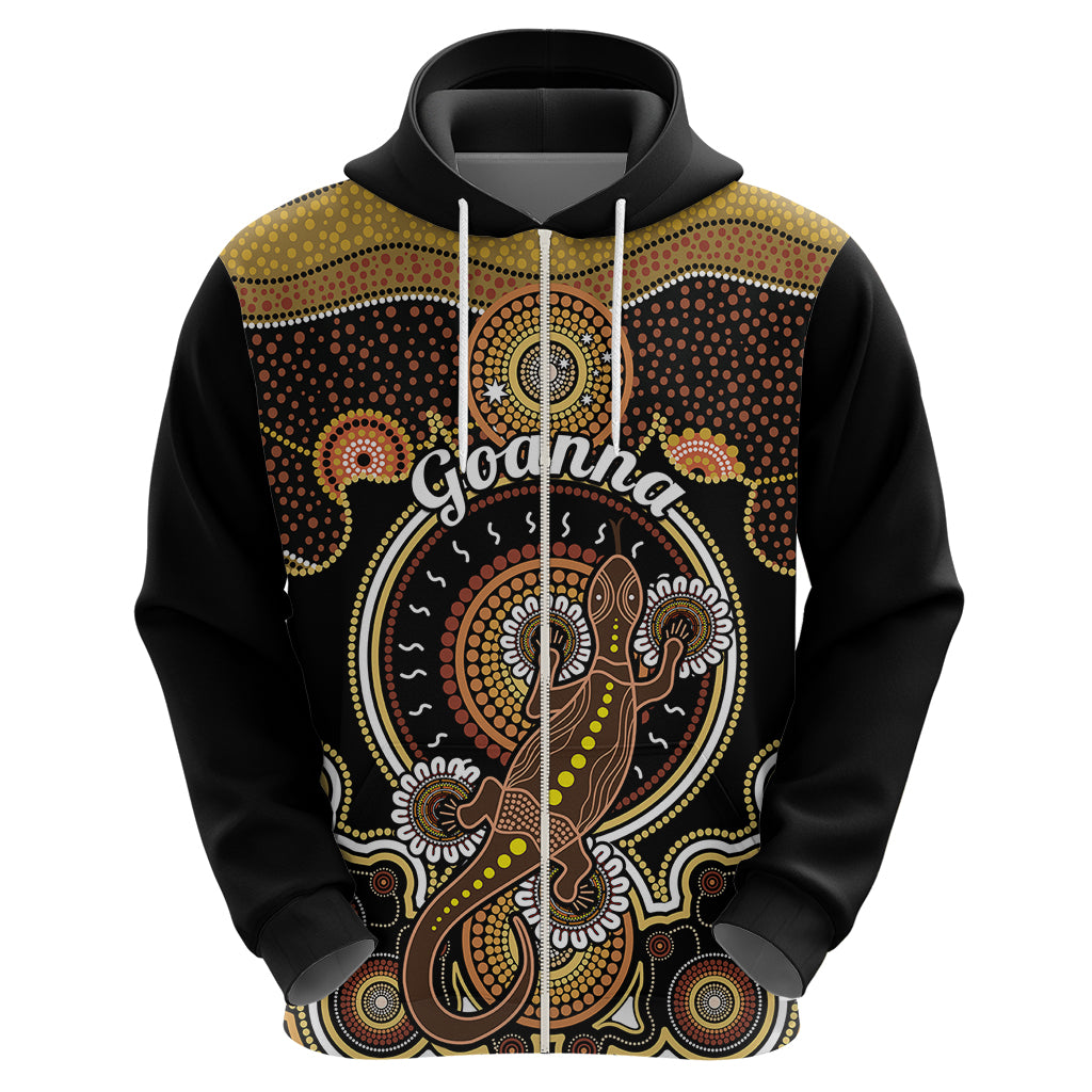 Personalised Australian Astrology Hoodie Aboriginal Goanna Zodiac Sign - Vibe Hoodie Shop