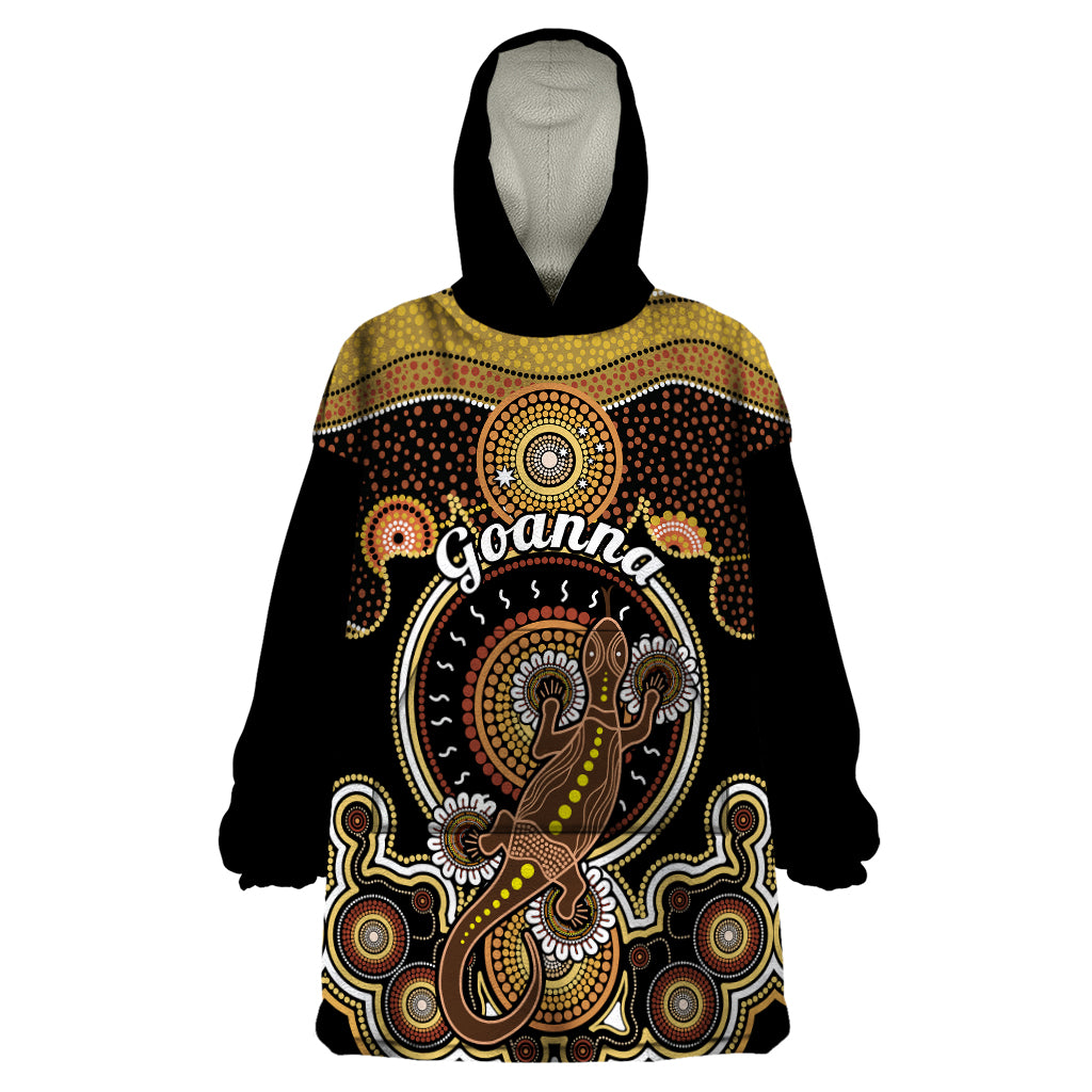 Personalised Australian Astrology Wearable Blanket Hoodie Aboriginal Goanna Zodiac Sign - Vibe Hoodie Shop