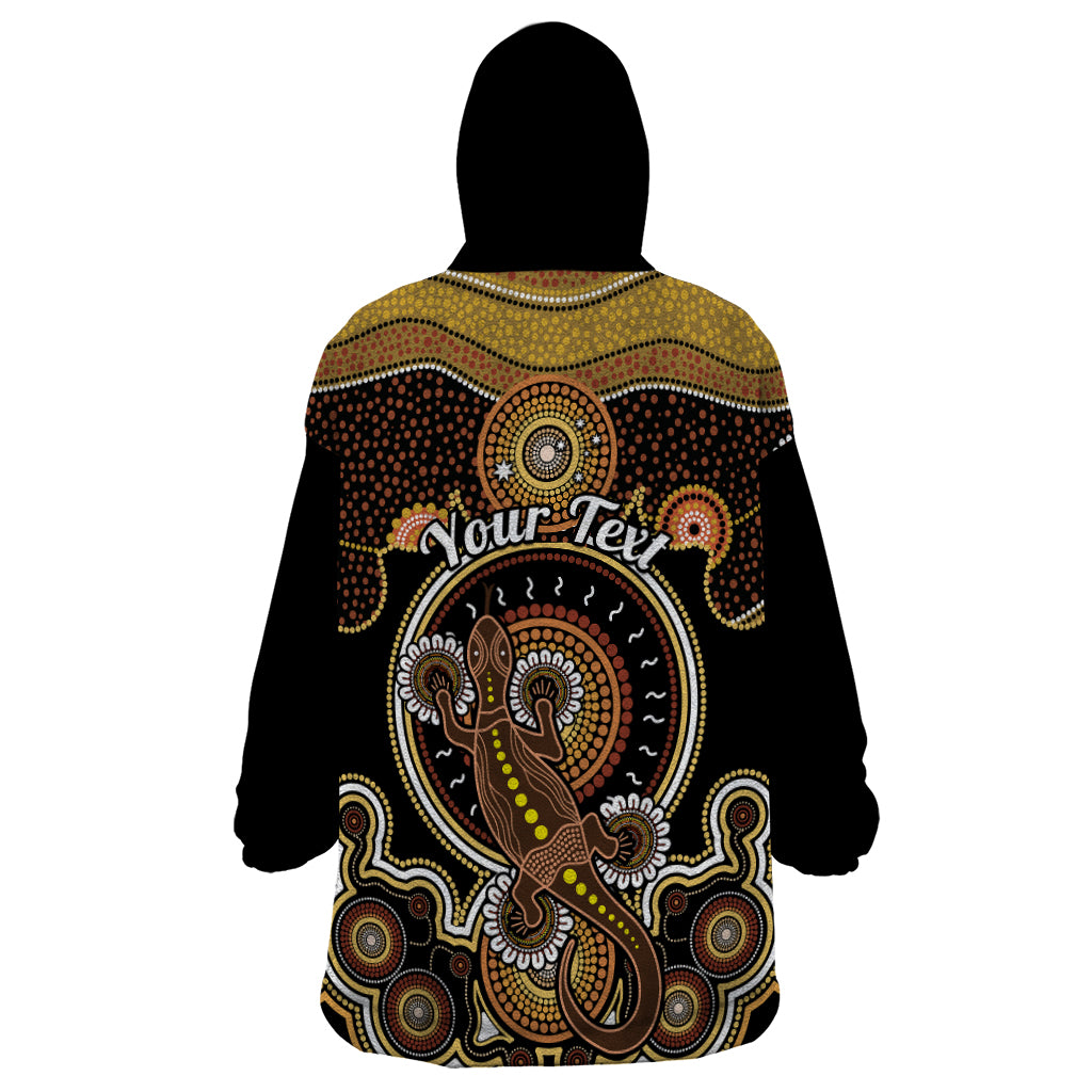 Personalised Australian Astrology Wearable Blanket Hoodie Aboriginal Goanna Zodiac Sign - Vibe Hoodie Shop