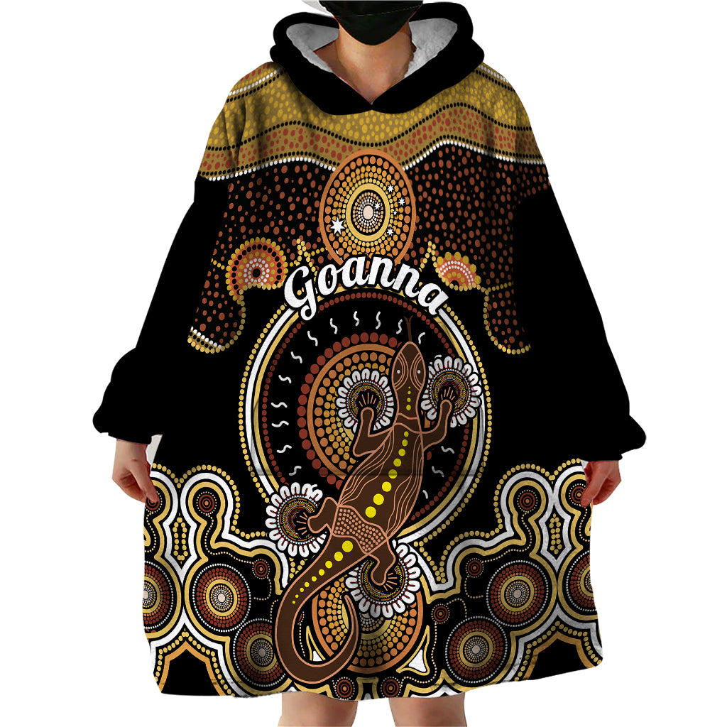 Personalised Australian Astrology Wearable Blanket Hoodie Aboriginal Goanna Zodiac Sign - Vibe Hoodie Shop