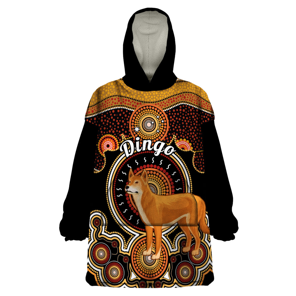 Personalised Australian Astrology Wearable Blanket Hoodie Aboriginal Dingo Zodiac Sign - Vibe Hoodie Shop