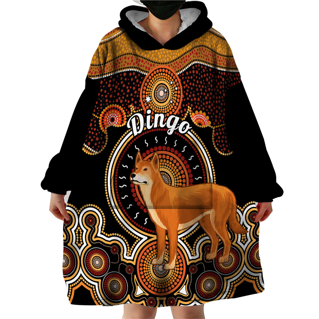 Personalised Australian Astrology Wearable Blanket Hoodie Aboriginal Dingo Zodiac Sign - Vibe Hoodie Shop