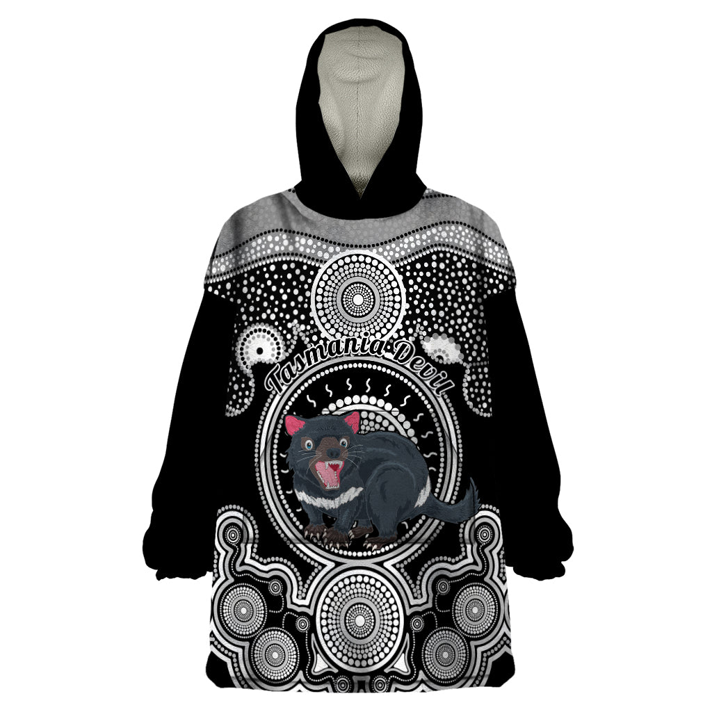 Personalised Australian Astrology Wearable Blanket Hoodie Aboriginal Tasmania Devil Zodiac Sign - Vibe Hoodie Shop