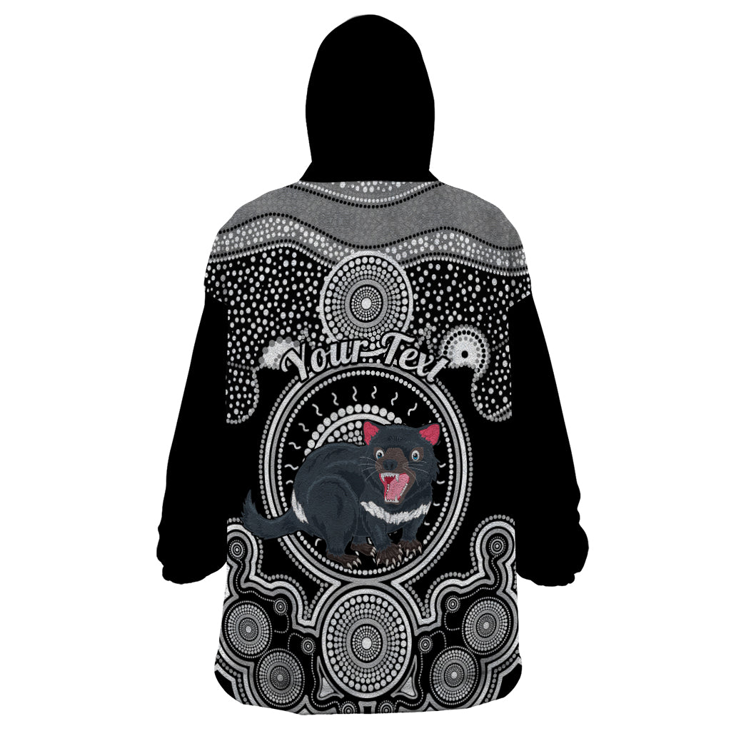 Personalised Australian Astrology Wearable Blanket Hoodie Aboriginal Tasmania Devil Zodiac Sign - Vibe Hoodie Shop