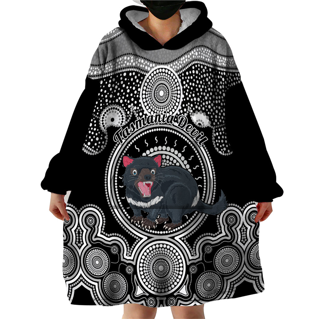 Personalised Australian Astrology Wearable Blanket Hoodie Aboriginal Tasmania Devil Zodiac Sign - Vibe Hoodie Shop