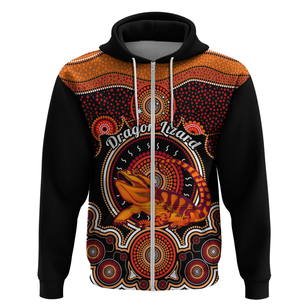 Personalised Australian Astrology Hoodie Aboriginal Dragon Lizard Zodiac Sign - Vibe Hoodie Shop