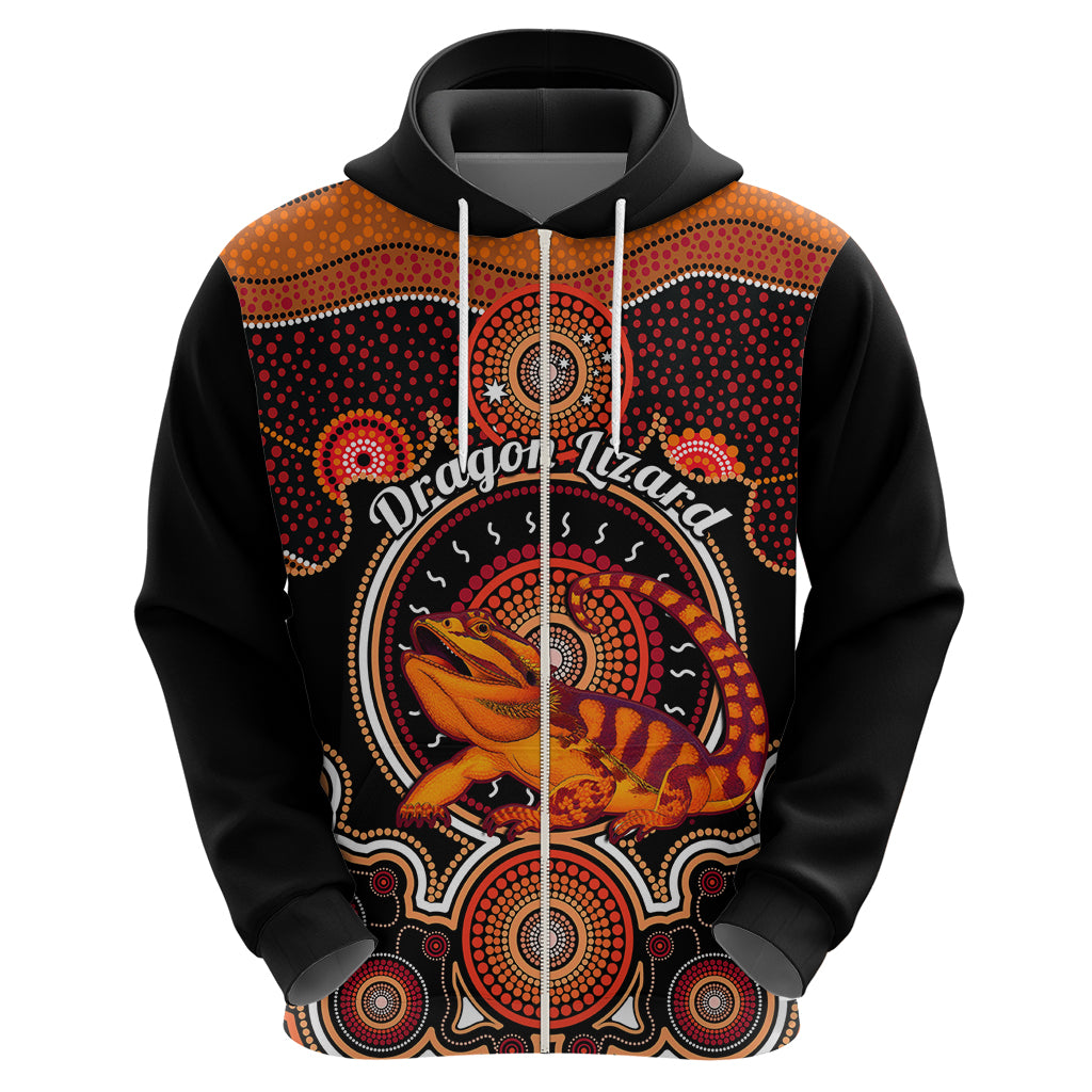 Personalised Australian Astrology Hoodie Aboriginal Dragon Lizard Zodiac Sign - Vibe Hoodie Shop
