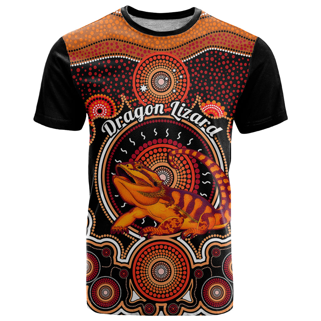 Personalised Australian Astrology T Shirt Aboriginal Dragon Lizard Zodiac Sign - Vibe Hoodie Shop