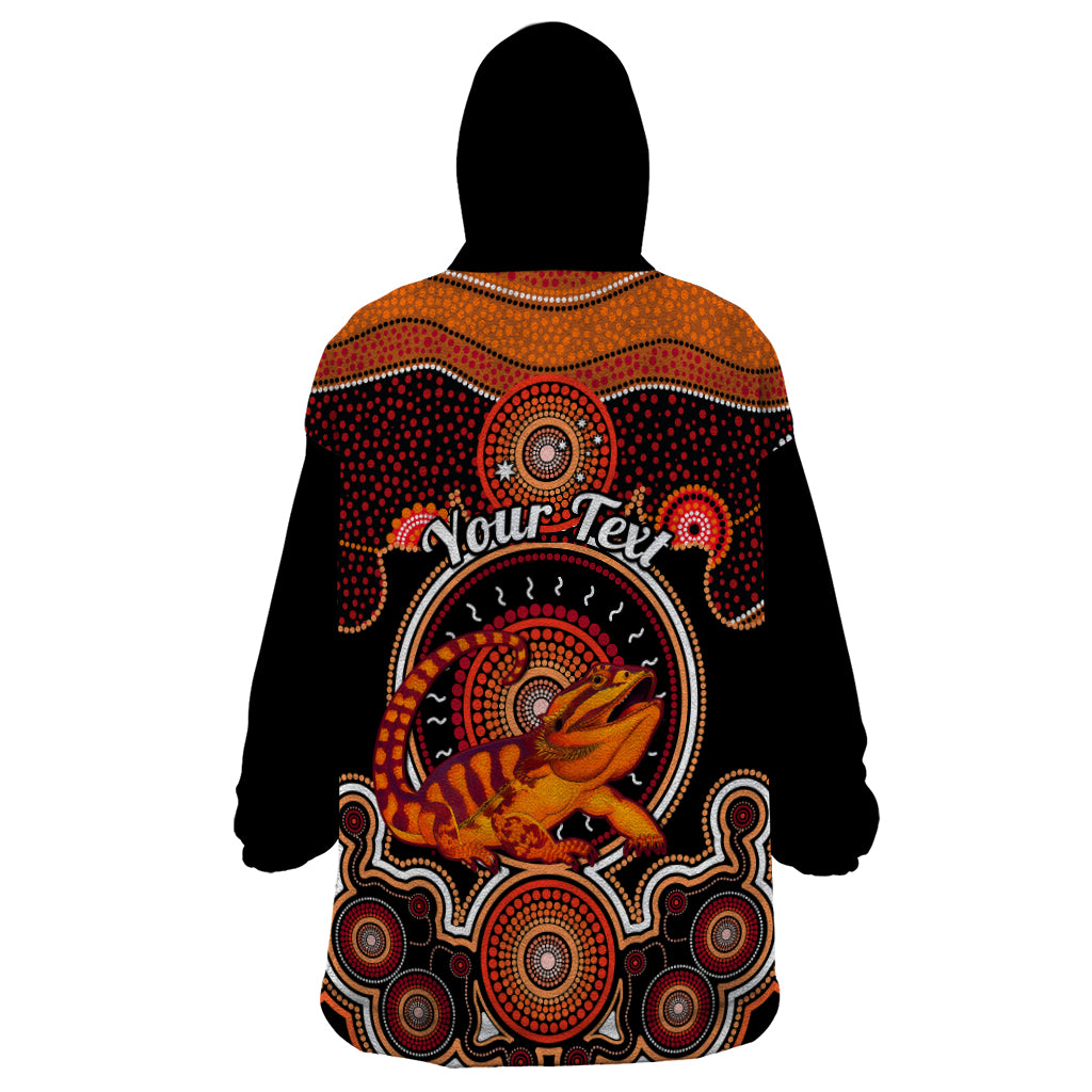 Personalised Australian Astrology Wearable Blanket Hoodie Aboriginal Dragon Lizard Zodiac Sign - Vibe Hoodie Shop