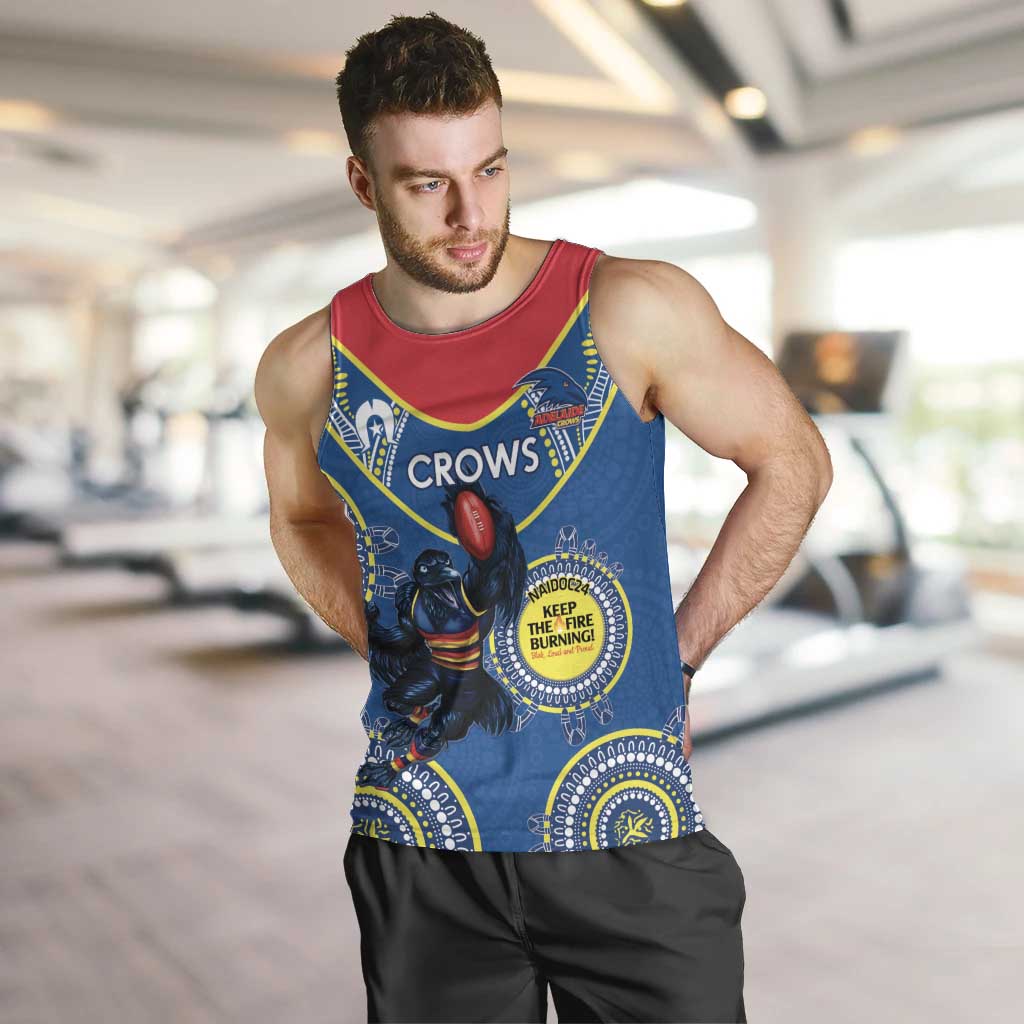Custom AFL Crows NAIDOC Week Men Tank Top Keep The Fire Burning Indigenous Art - Vibe Hoodie Shop