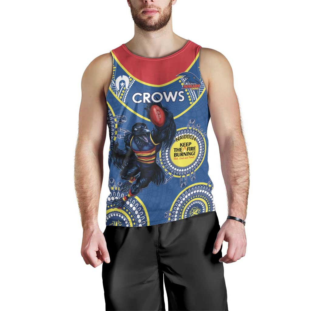 Custom AFL Crows NAIDOC Week Men Tank Top Keep The Fire Burning Indigenous Art - Vibe Hoodie Shop