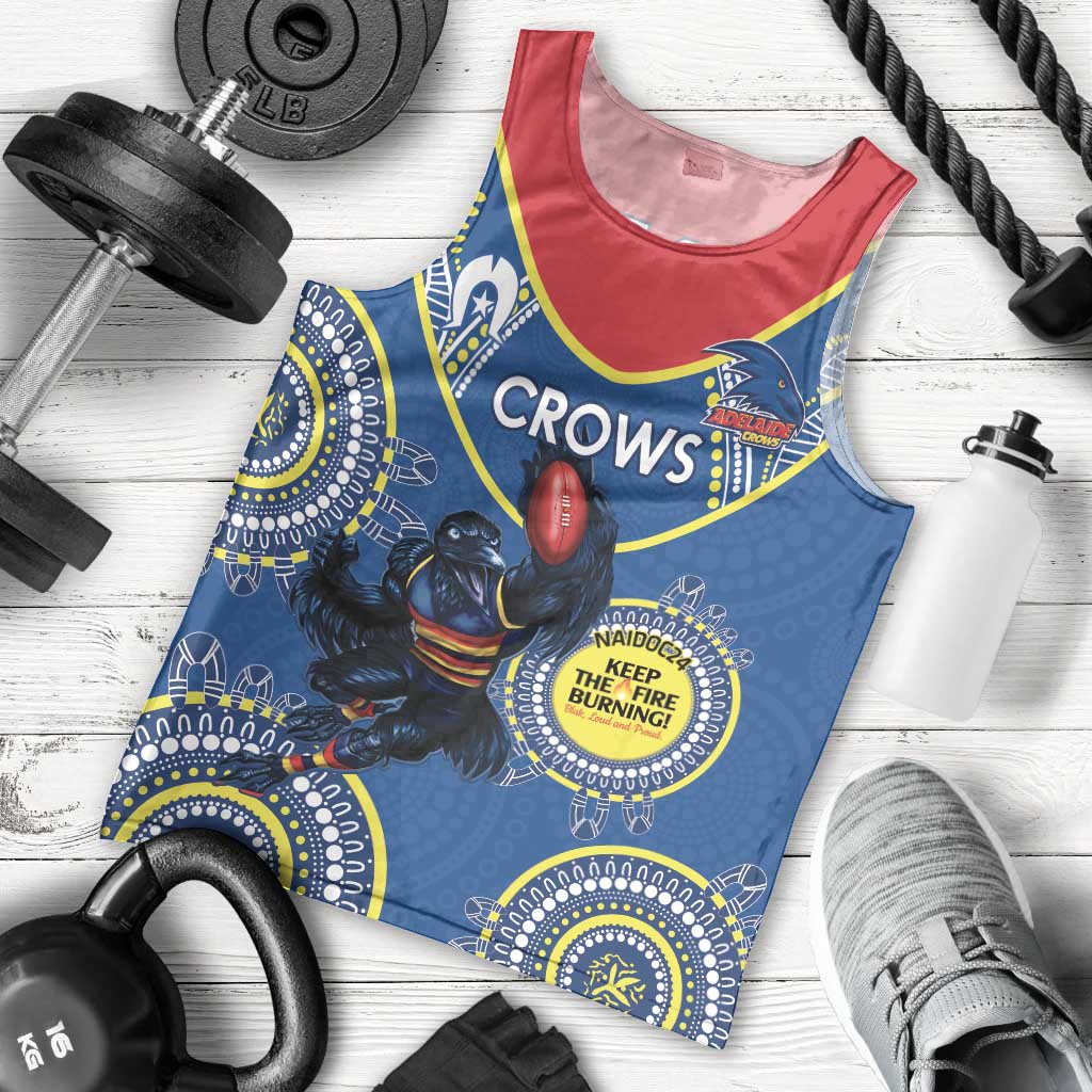 Custom AFL Crows NAIDOC Week Men Tank Top Keep The Fire Burning Indigenous Art - Vibe Hoodie Shop