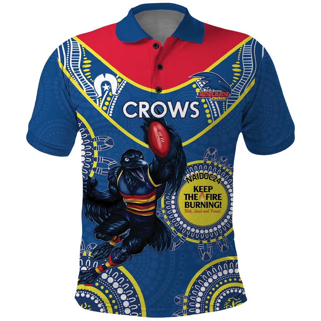 Custom AFL Crows NAIDOC Week Polo Shirt Keep The Fire Burning Indigenous Art - Vibe Hoodie Shop