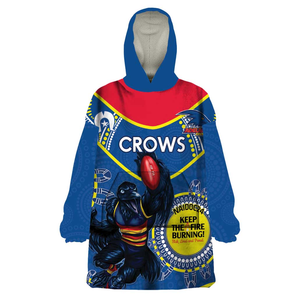 Custom AFL Crows NAIDOC Week Wearable Blanket Hoodie Keep The Fire Burning Indigenous Art - Vibe Hoodie Shop