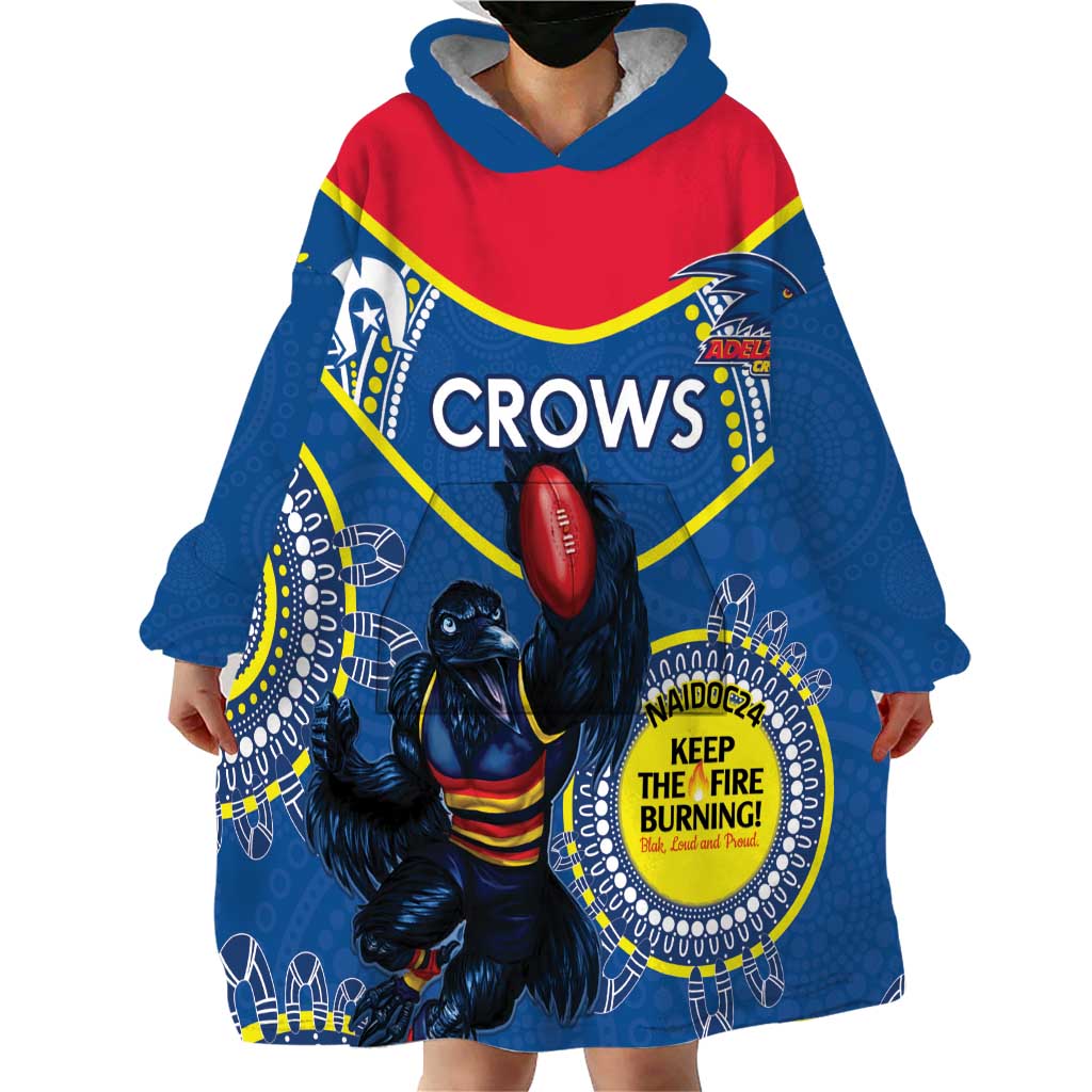 Custom AFL Crows NAIDOC Week Wearable Blanket Hoodie Keep The Fire Burning Indigenous Art - Vibe Hoodie Shop