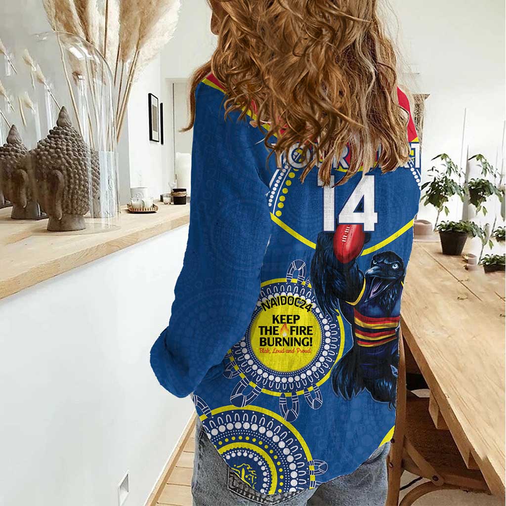 Custom AFL Crows NAIDOC Week Women Casual Shirt Keep The Fire Burning Indigenous Art - Vibe Hoodie Shop