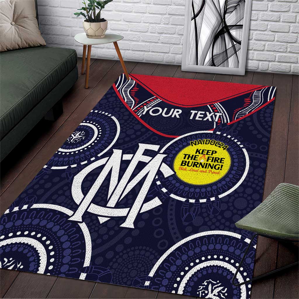 Custom AFL Demons NAIDOC Week Area Rug Keep The Fire Burning Indigenous Art - Vibe Hoodie Shop