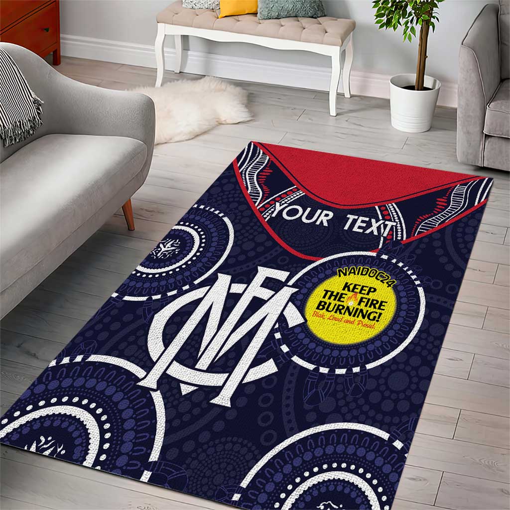 Custom AFL Demons NAIDOC Week Area Rug Keep The Fire Burning Indigenous Art - Vibe Hoodie Shop