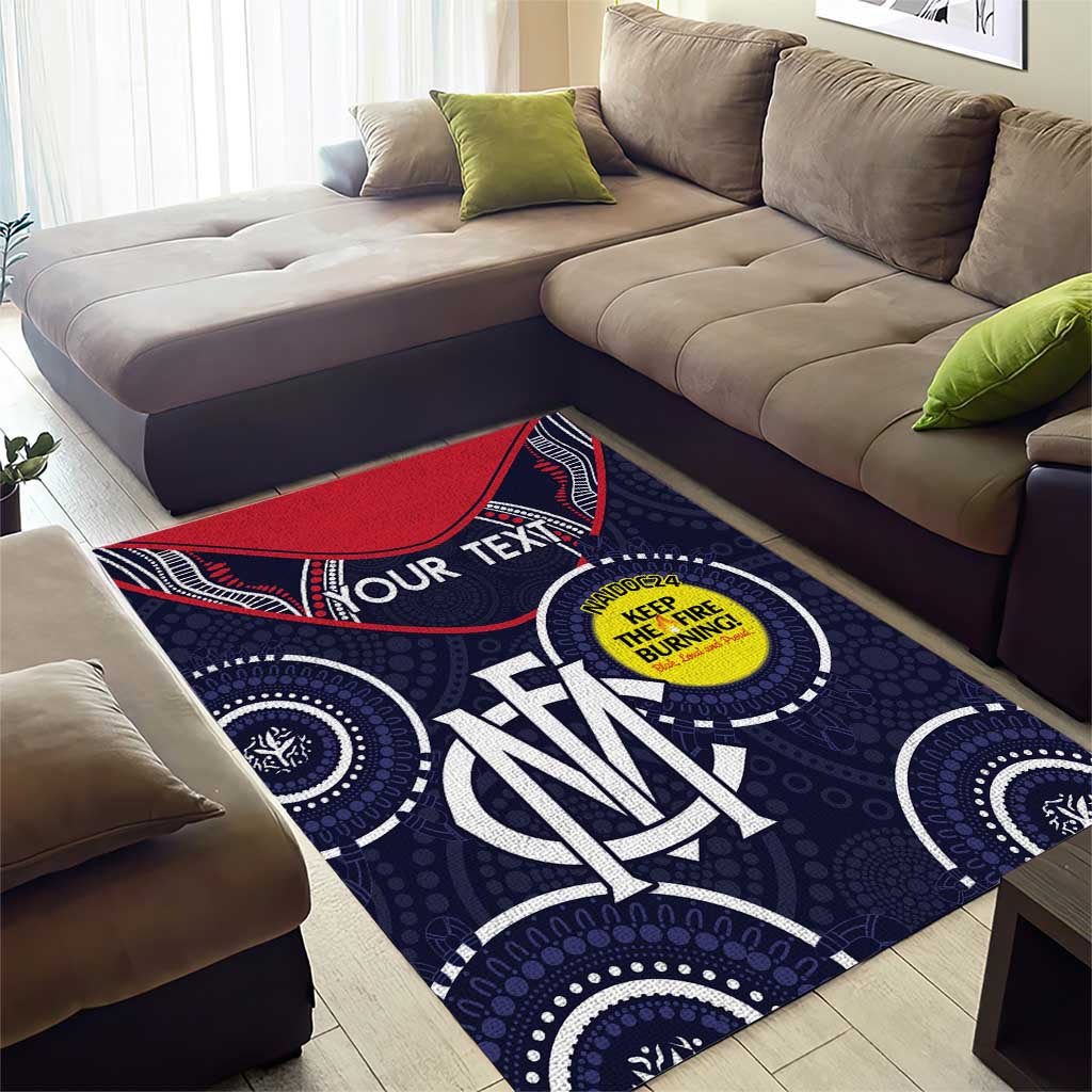 Custom AFL Demons NAIDOC Week Area Rug Keep The Fire Burning Indigenous Art - Vibe Hoodie Shop