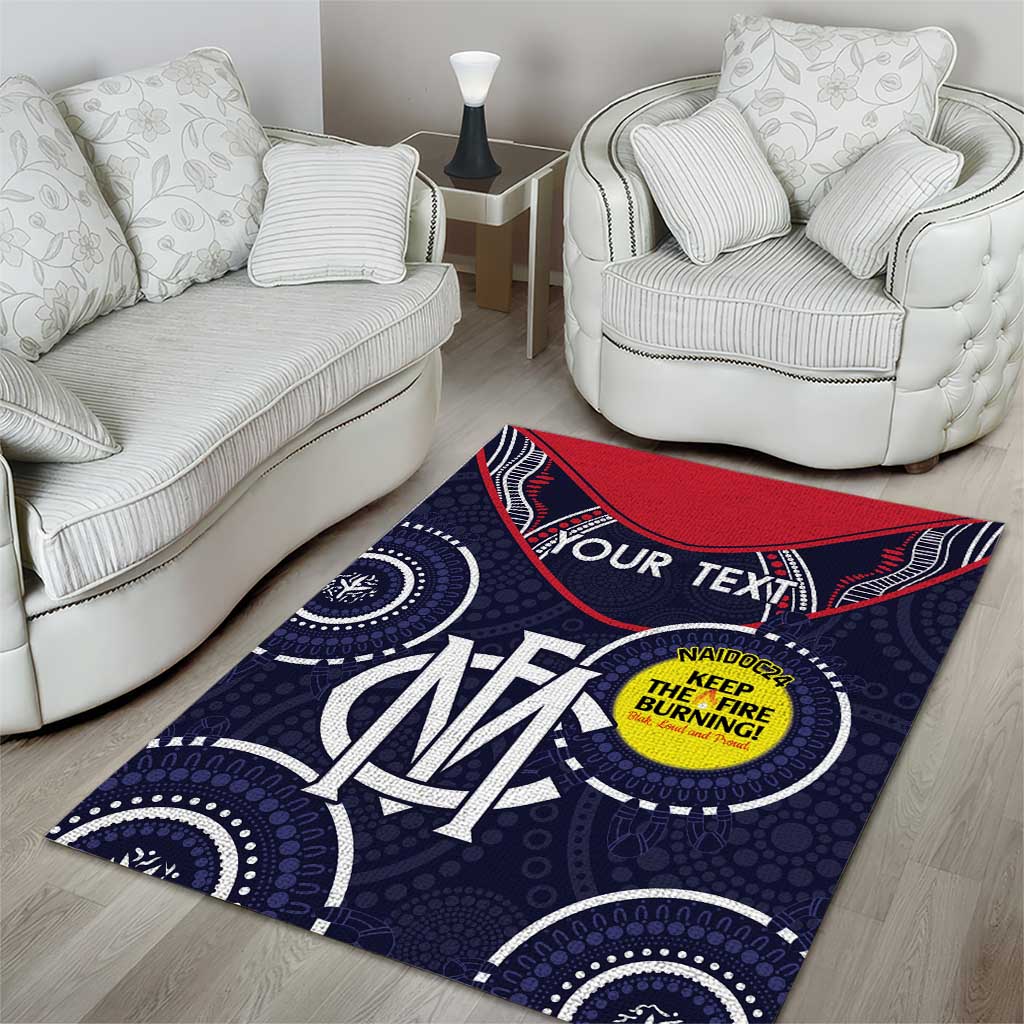 Custom AFL Demons NAIDOC Week Area Rug Keep The Fire Burning Indigenous Art - Vibe Hoodie Shop