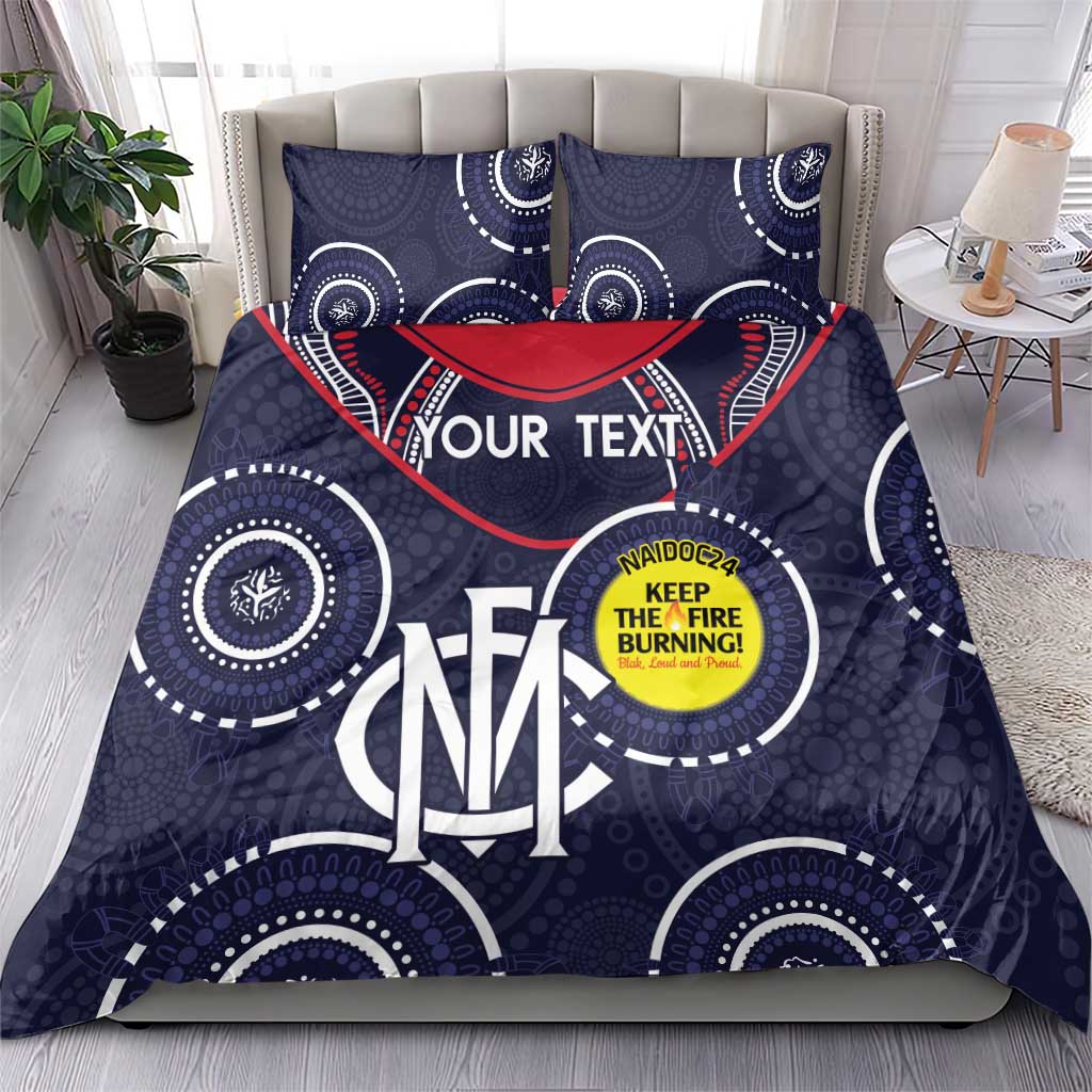 Custom AFL Demons NAIDOC Week Bedding Set Keep The Fire Burning Indigenous Art - Vibe Hoodie Shop