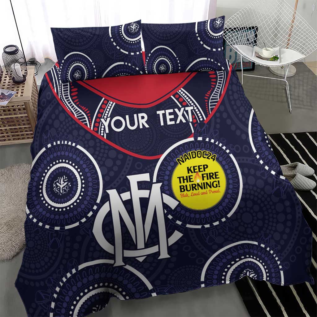Custom AFL Demons NAIDOC Week Bedding Set Keep The Fire Burning Indigenous Art - Vibe Hoodie Shop