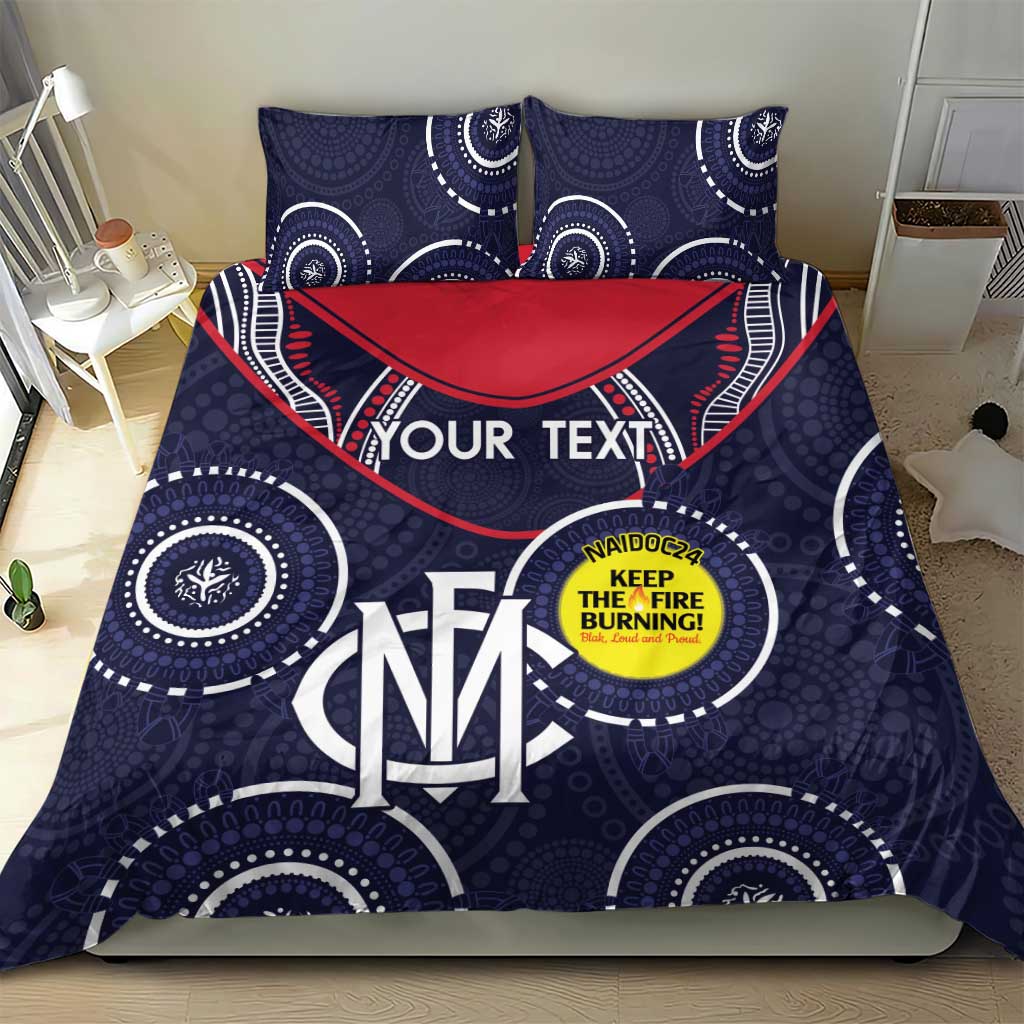 Custom AFL Demons NAIDOC Week Bedding Set Keep The Fire Burning Indigenous Art - Vibe Hoodie Shop