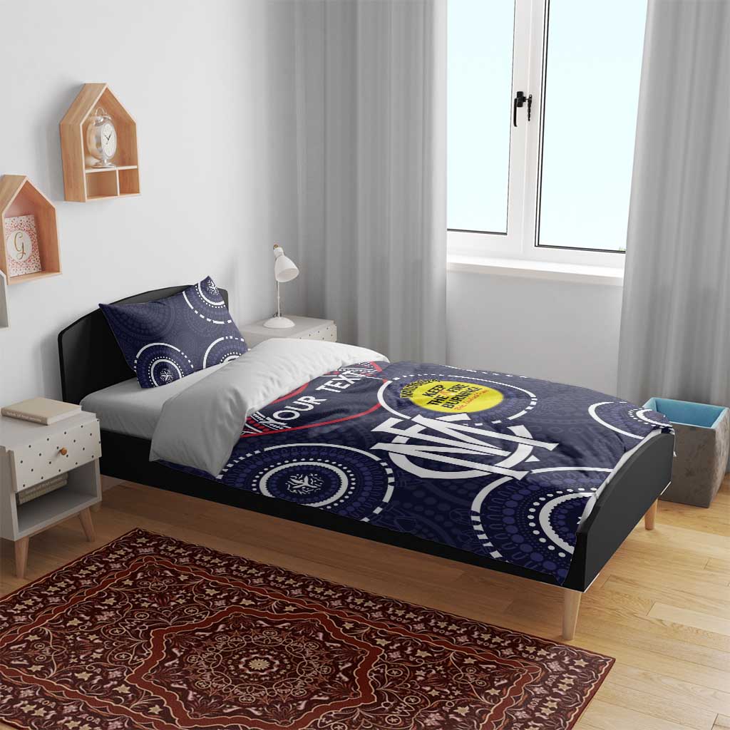 Custom AFL Demons NAIDOC Week Bedding Set Keep The Fire Burning Indigenous Art - Vibe Hoodie Shop