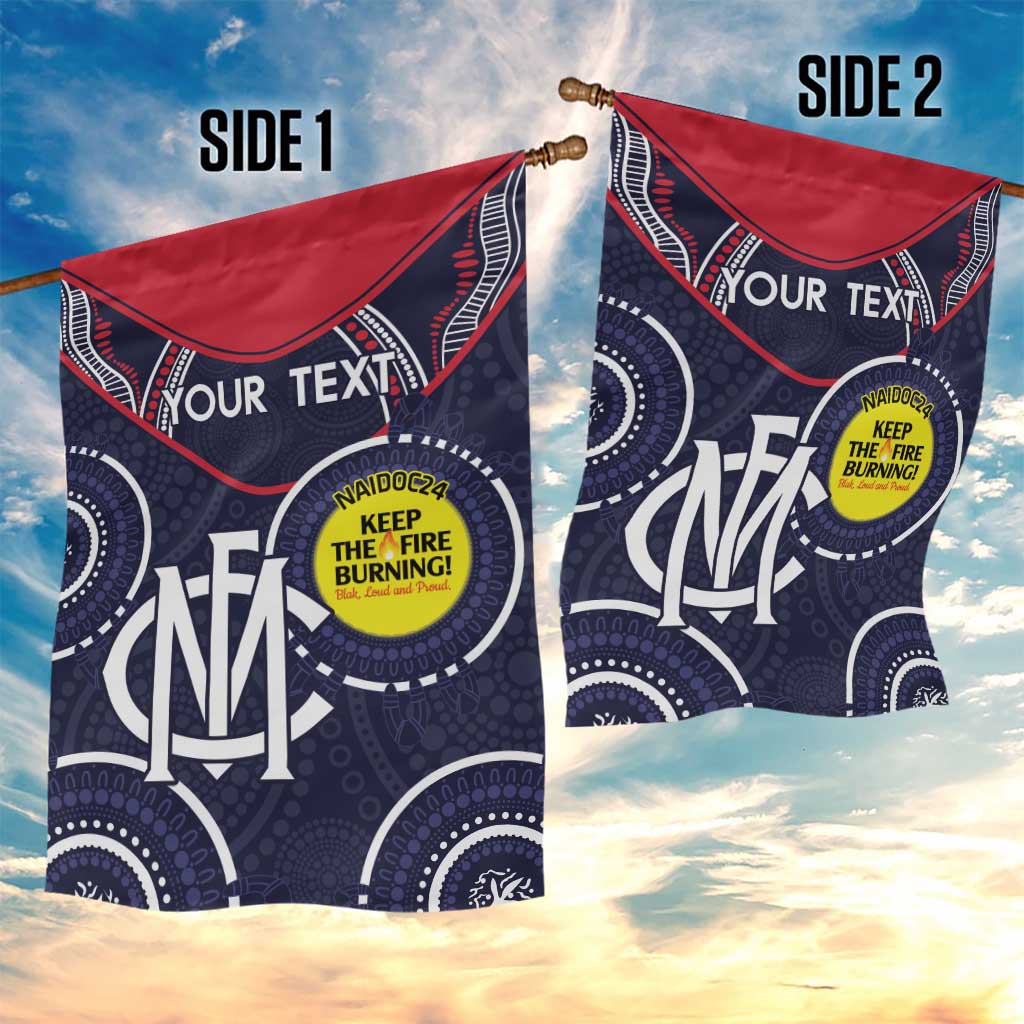 Custom AFL Demons NAIDOC Week Garden Flag Keep The Fire Burning Indigenous Art - Vibe Hoodie Shop