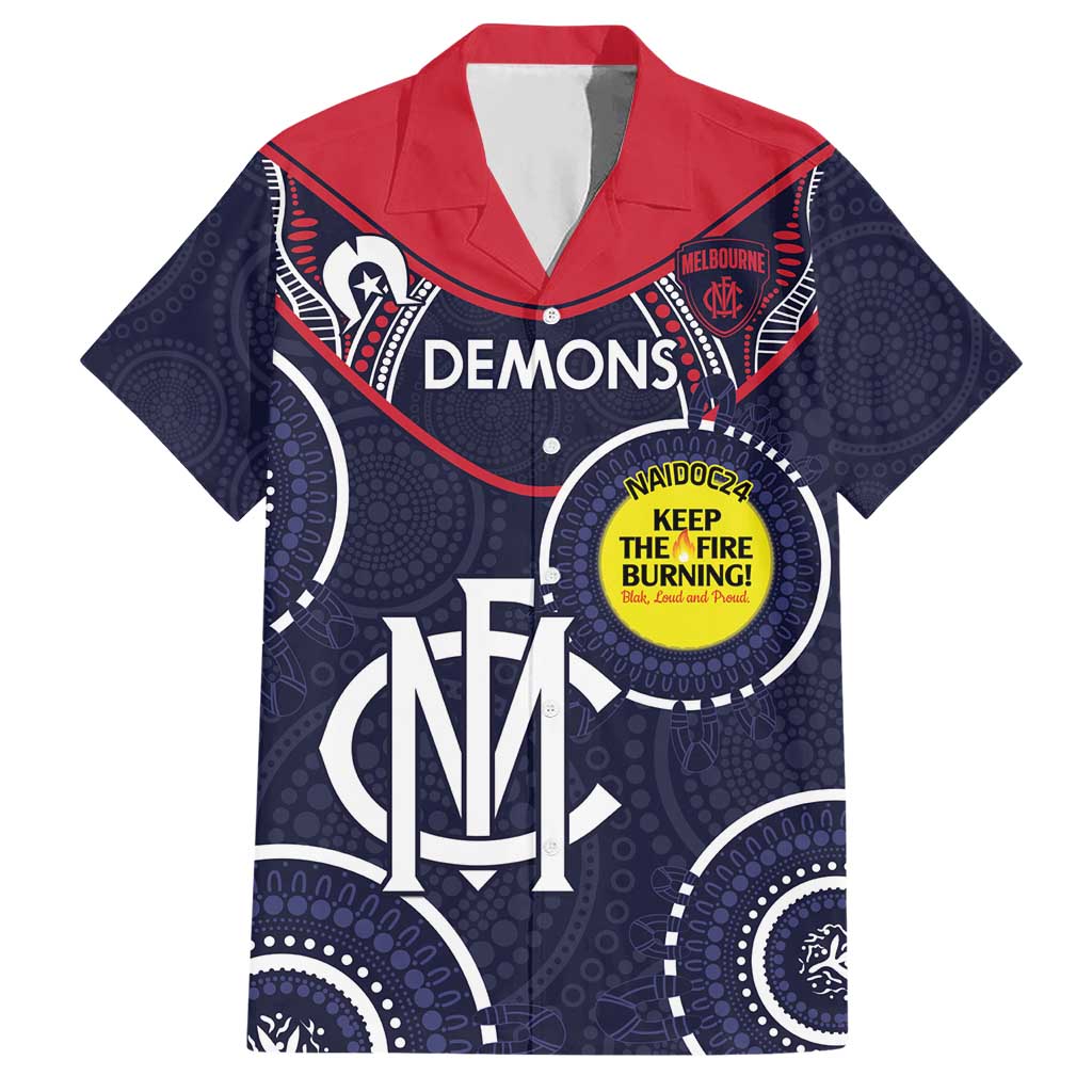 Custom AFL Demons NAIDOC Week Hawaiian Shirt Keep The Fire Burning Indigenous Art - Vibe Hoodie Shop