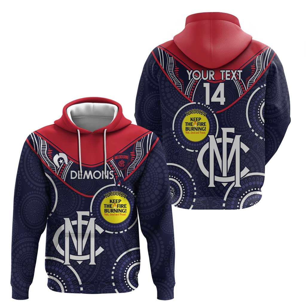 Custom AFL Demons NAIDOC Week Hoodie Keep The Fire Burning Indigenous Art - Vibe Hoodie Shop