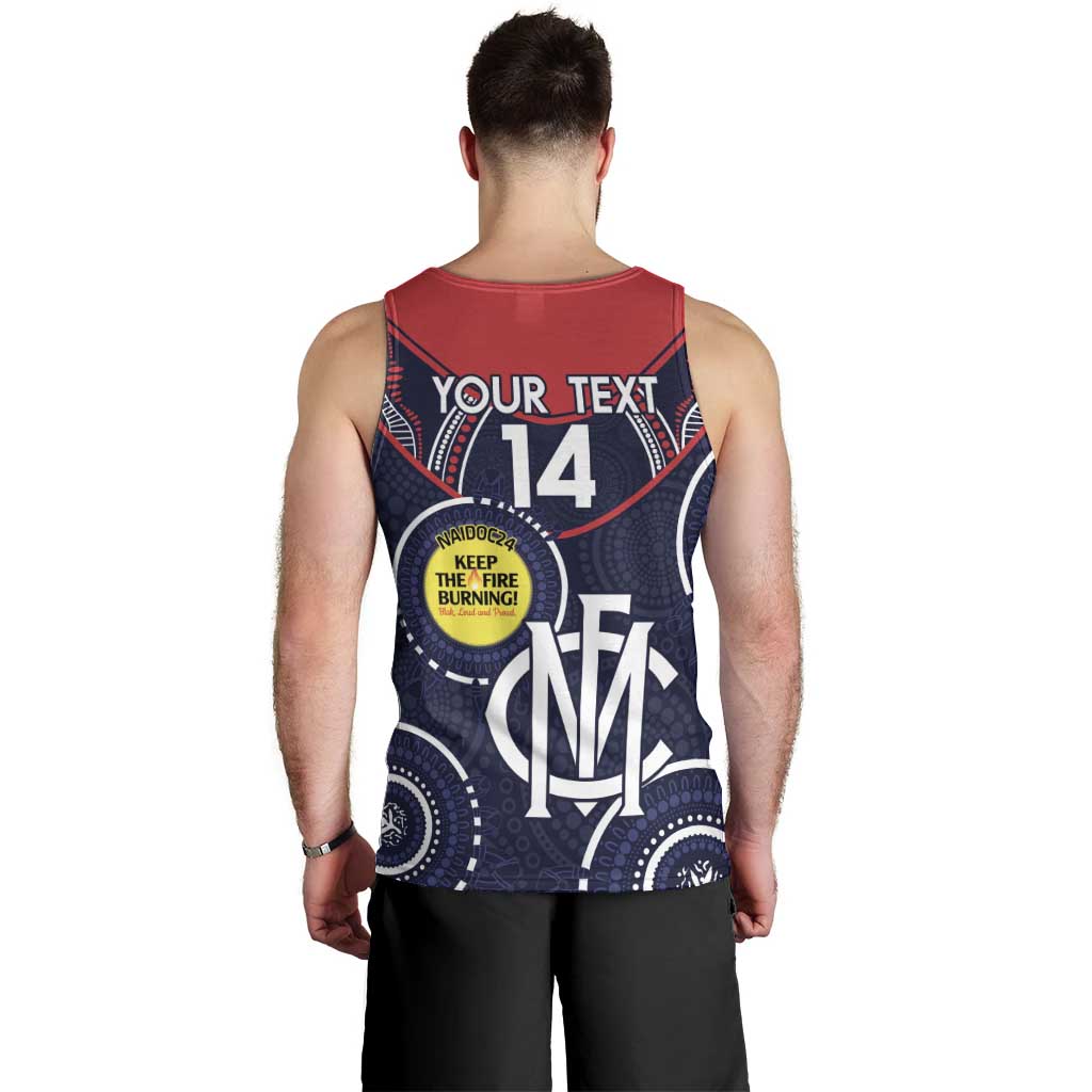 Custom AFL Demons NAIDOC Week Men Tank Top Keep The Fire Burning Indigenous Art - Vibe Hoodie Shop