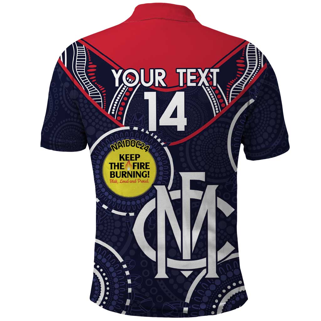 Custom AFL Demons NAIDOC Week Polo Shirt Keep The Fire Burning Indigenous Art - Vibe Hoodie Shop