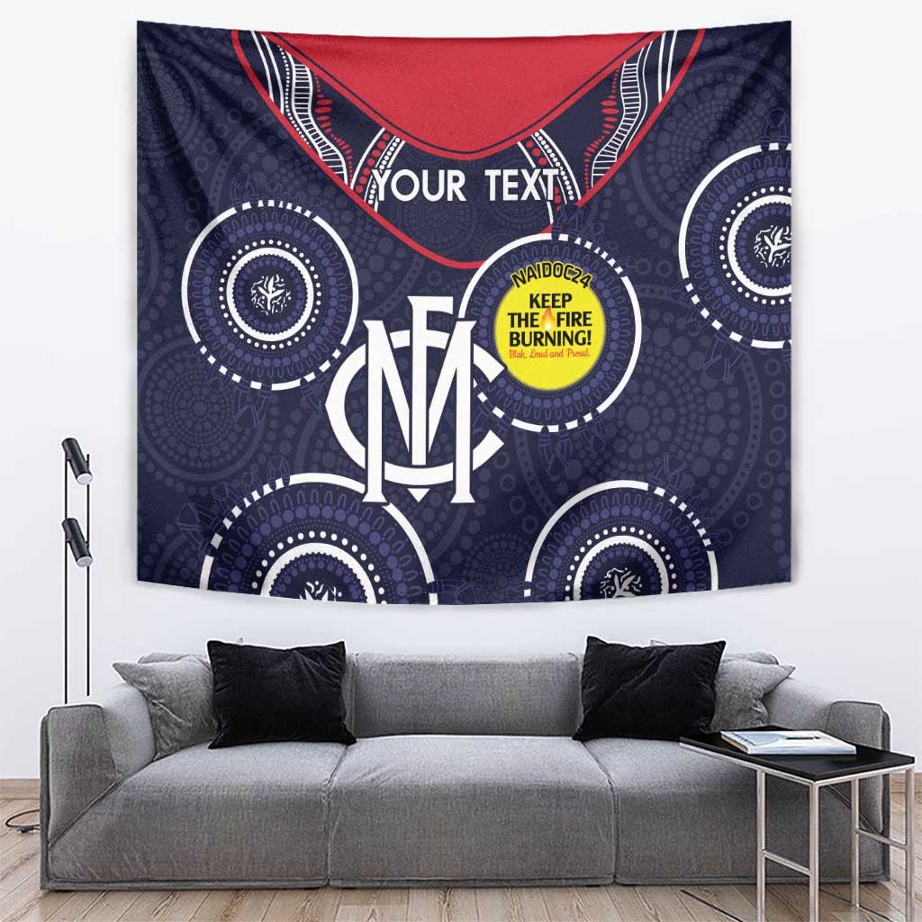 Custom AFL Demons NAIDOC Week Tapestry Keep The Fire Burning Indigenous Art - Vibe Hoodie Shop