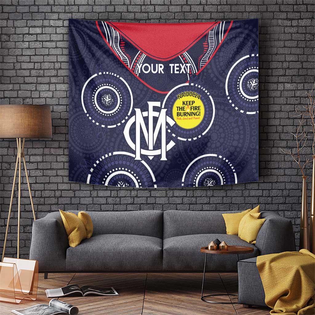 Custom AFL Demons NAIDOC Week Tapestry Keep The Fire Burning Indigenous Art - Vibe Hoodie Shop