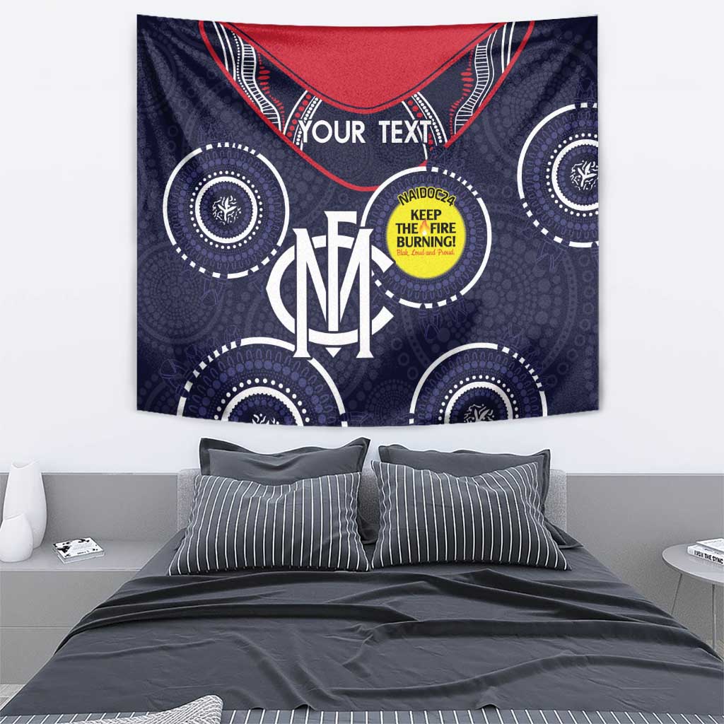 Custom AFL Demons NAIDOC Week Tapestry Keep The Fire Burning Indigenous Art - Vibe Hoodie Shop