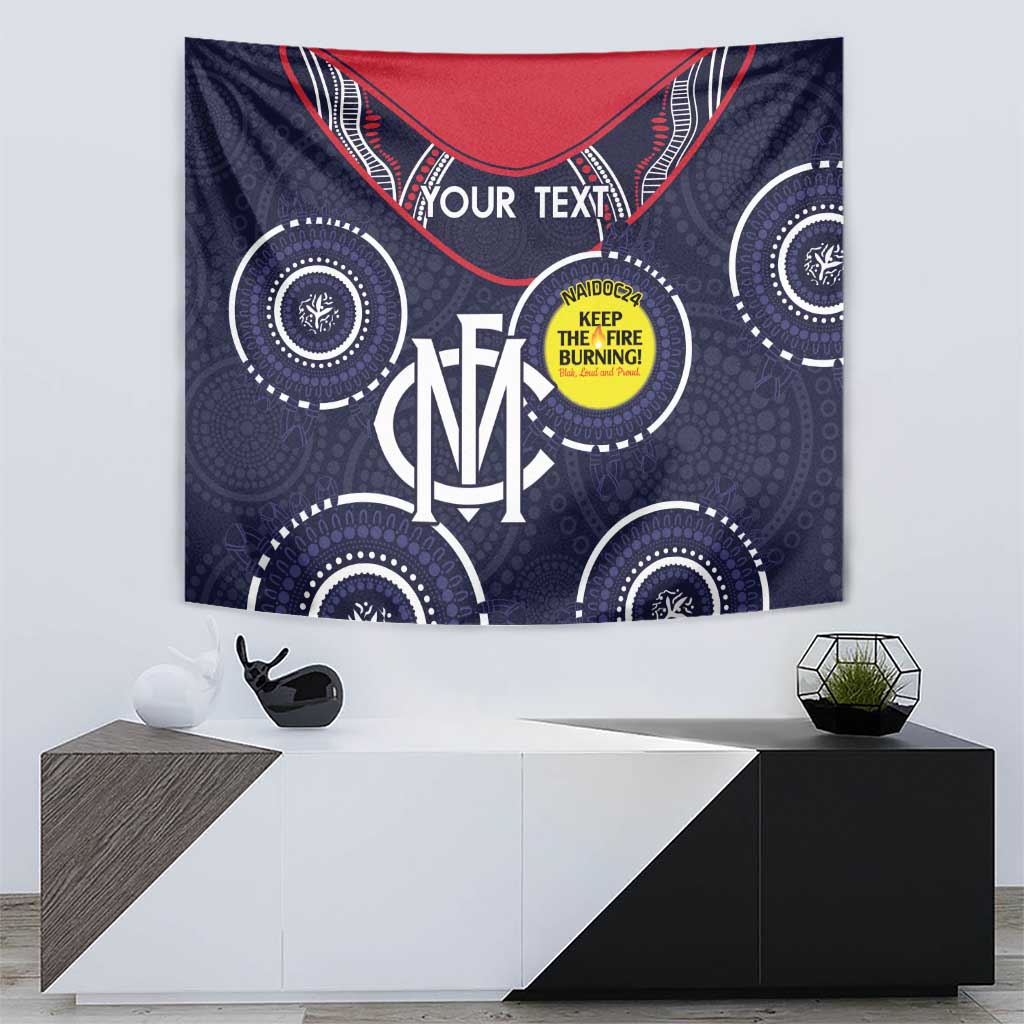 Custom AFL Demons NAIDOC Week Tapestry Keep The Fire Burning Indigenous Art - Vibe Hoodie Shop