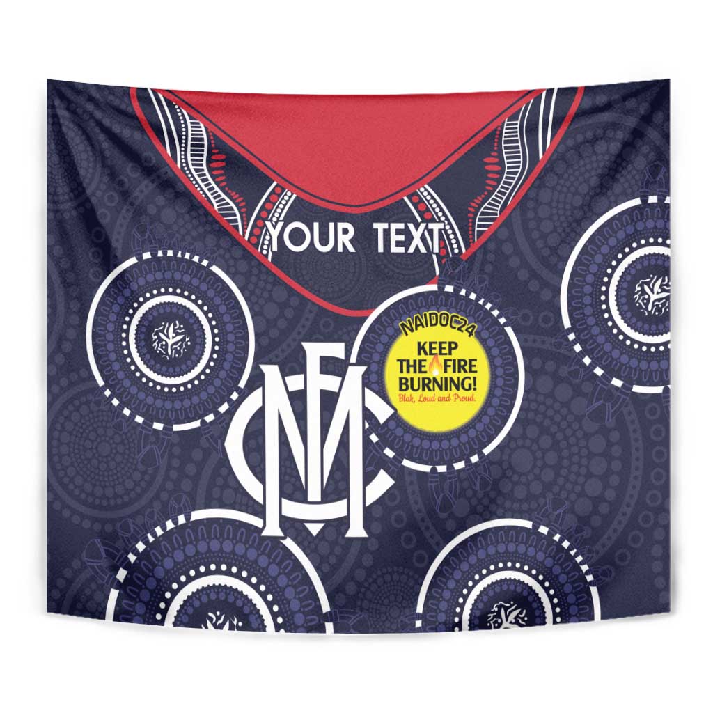 Custom AFL Demons NAIDOC Week Tapestry Keep The Fire Burning Indigenous Art - Vibe Hoodie Shop