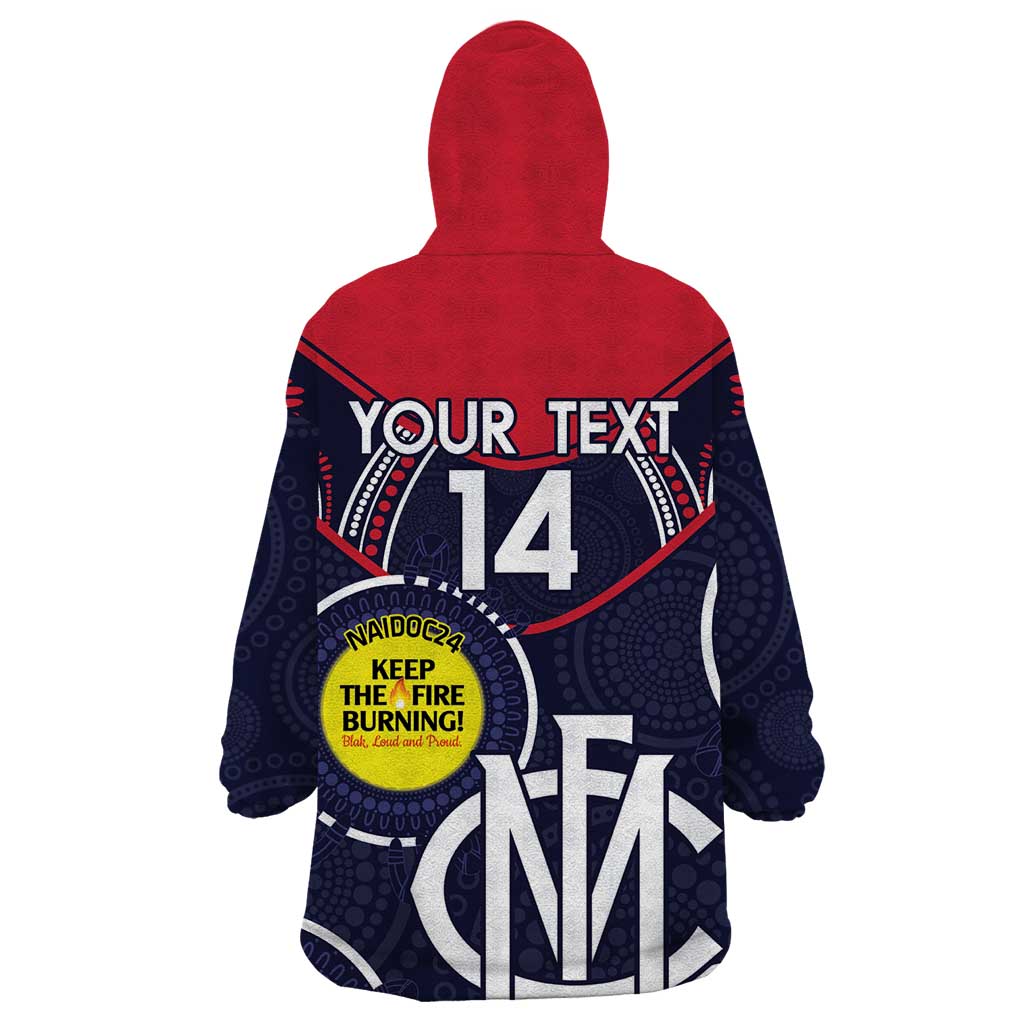 Custom AFL Demons NAIDOC Week Wearable Blanket Hoodie Keep The Fire Burning Indigenous Art - Vibe Hoodie Shop