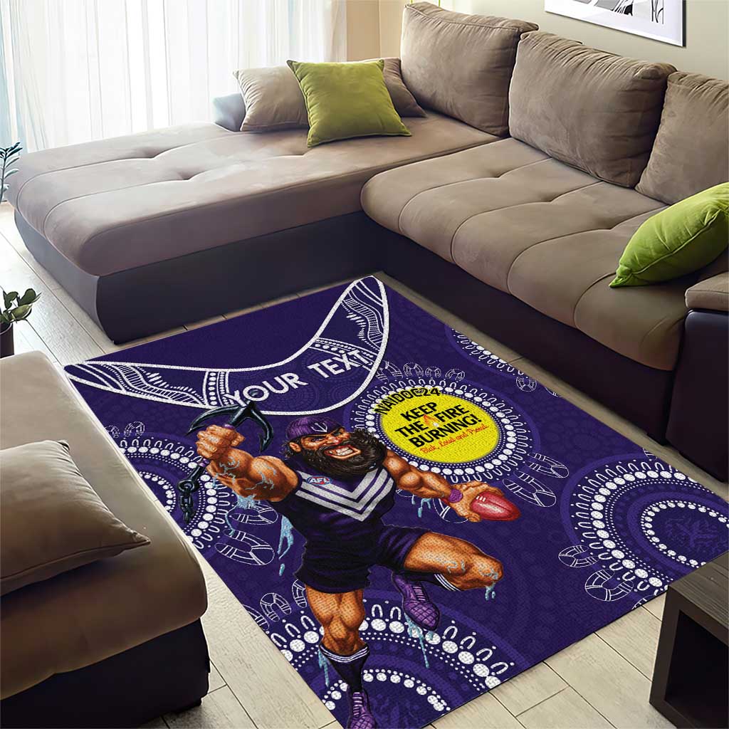 Custom AFL Dockers NAIDOC Week Area Rug Keep The Fire Burning Indigenous Art - Vibe Hoodie Shop