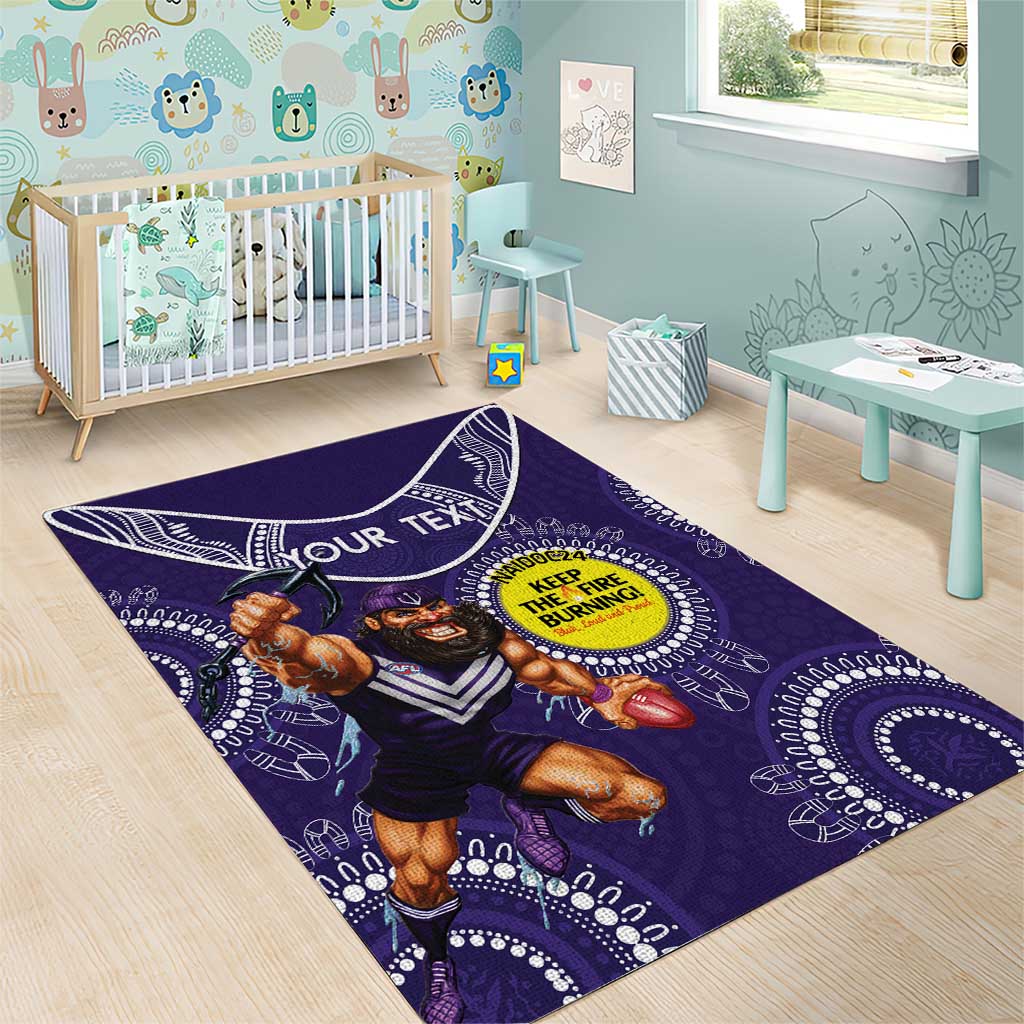 Custom AFL Dockers NAIDOC Week Area Rug Keep The Fire Burning Indigenous Art - Vibe Hoodie Shop