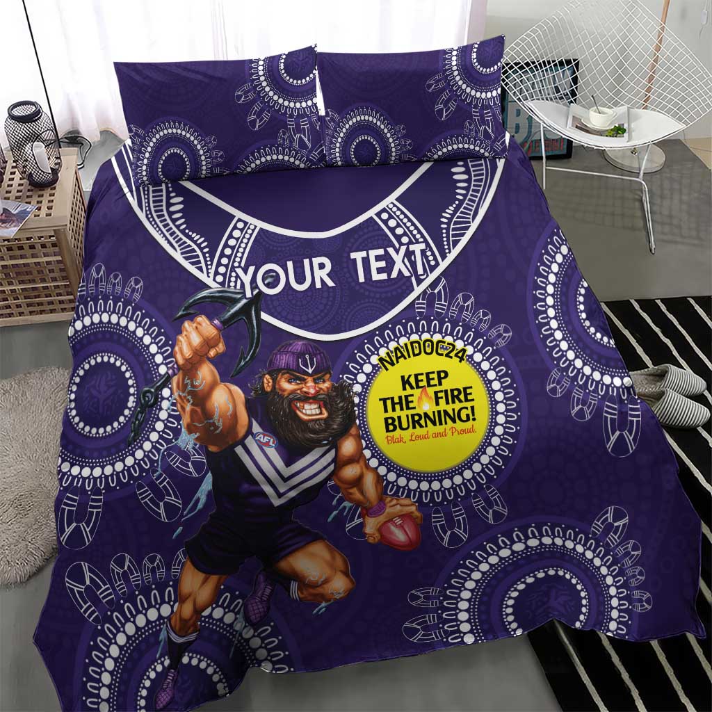 Custom AFL Dockers NAIDOC Week Bedding Set Keep The Fire Burning Indigenous Art - Vibe Hoodie Shop